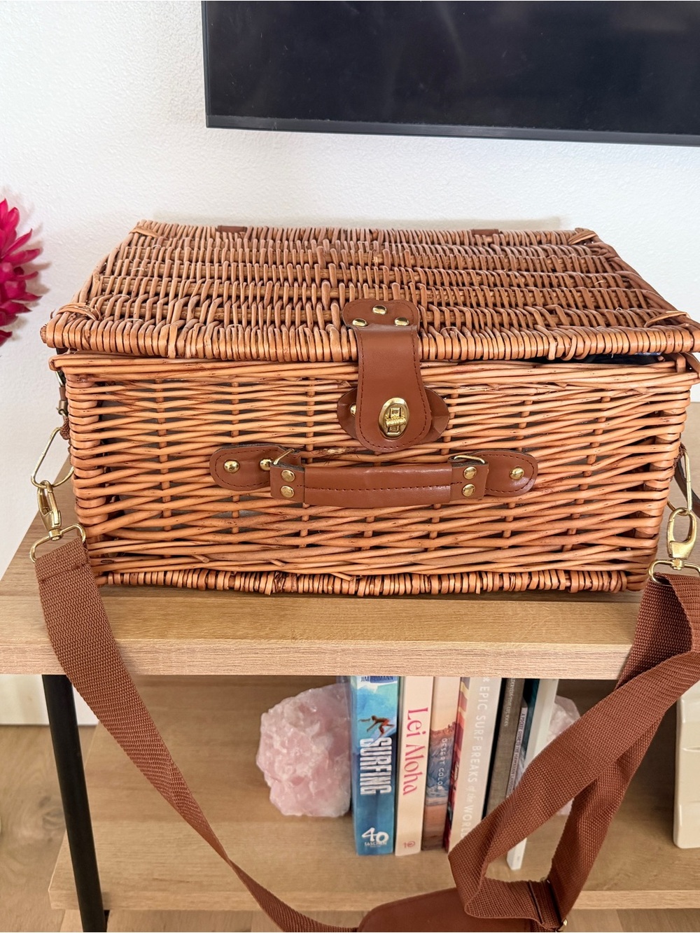 Woven Rattan Picnic Bag - NEW